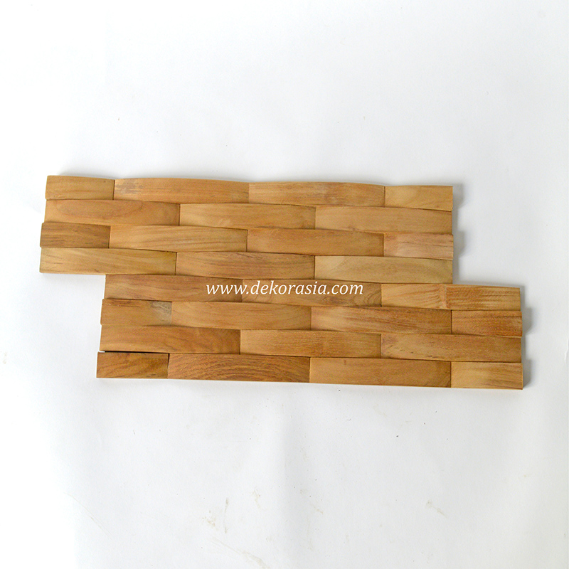 Wood Wall Flooring Wave Teak, Wood Wall Cladding for Decoration
